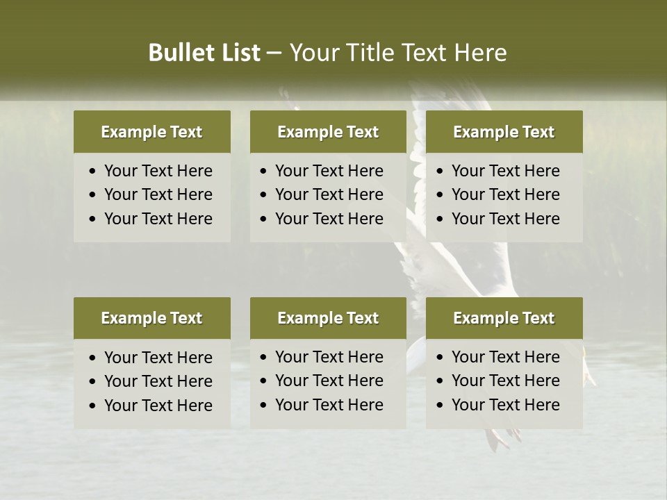 A White Bird Flying Over A Body Of Water PowerPoint Template