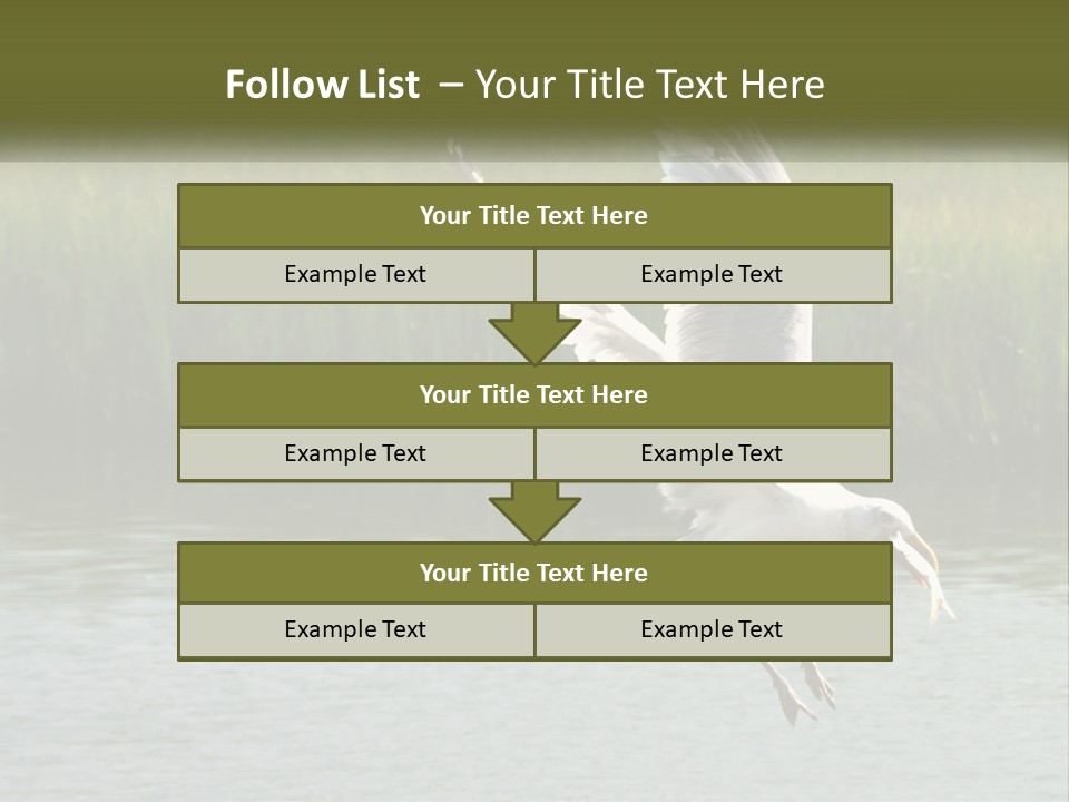 A White Bird Flying Over A Body Of Water PowerPoint Template