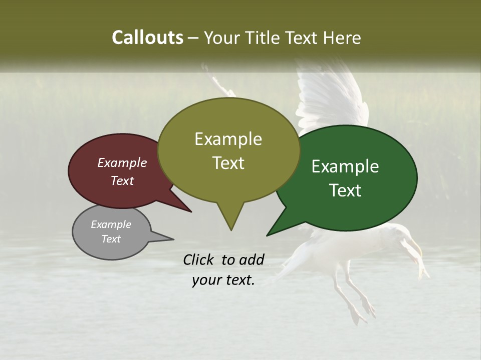 A White Bird Flying Over A Body Of Water PowerPoint Template