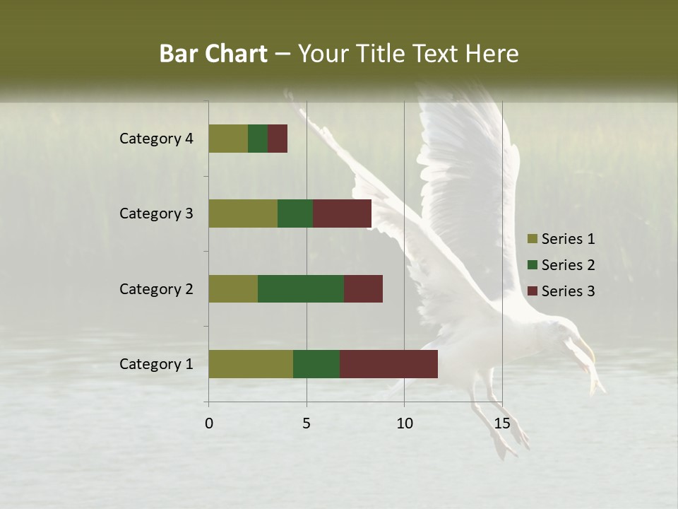 A White Bird Flying Over A Body Of Water PowerPoint Template