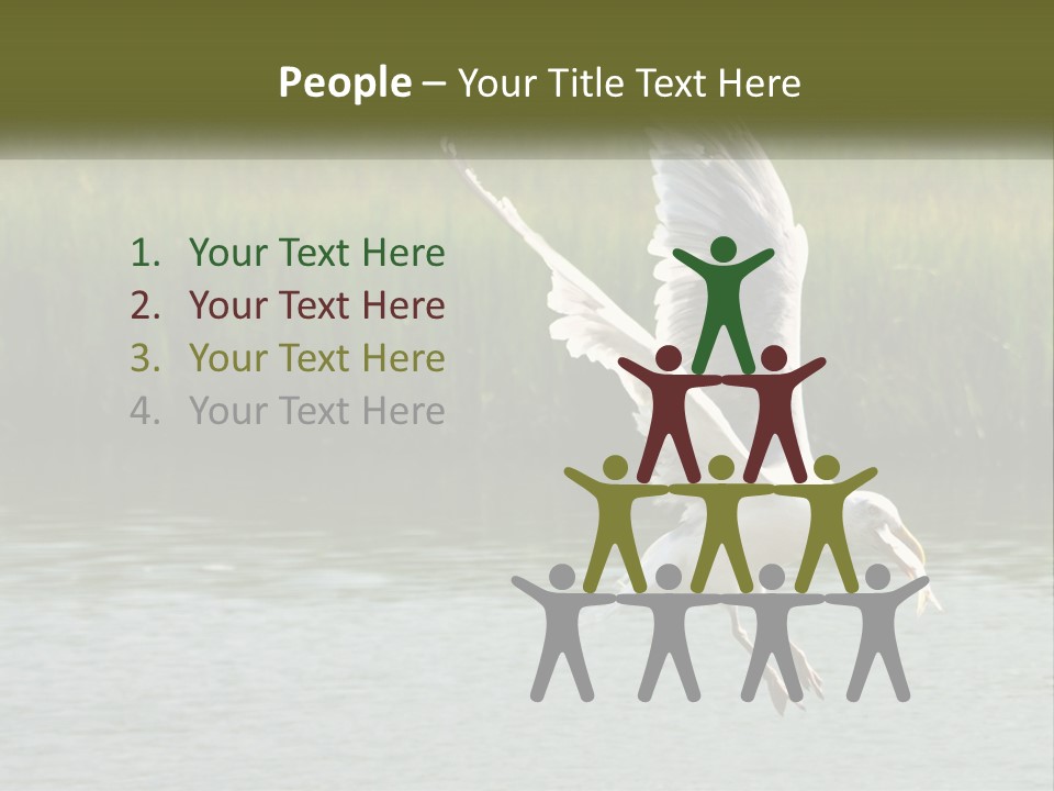 A White Bird Flying Over A Body Of Water PowerPoint Template