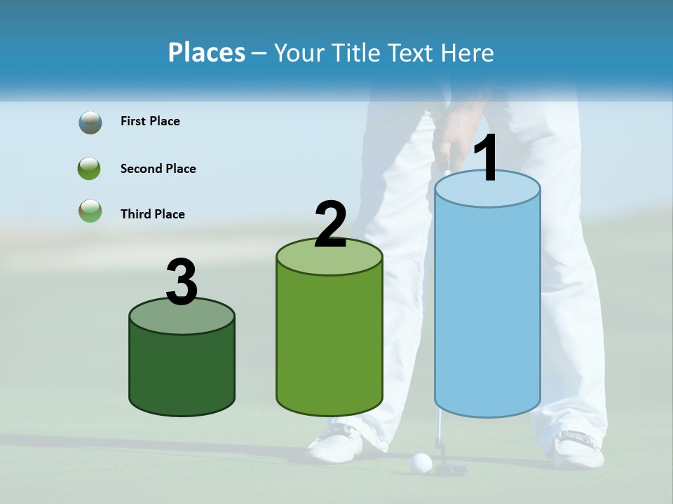 A Man Putting A Golf Ball On The Green PowerPoint Template