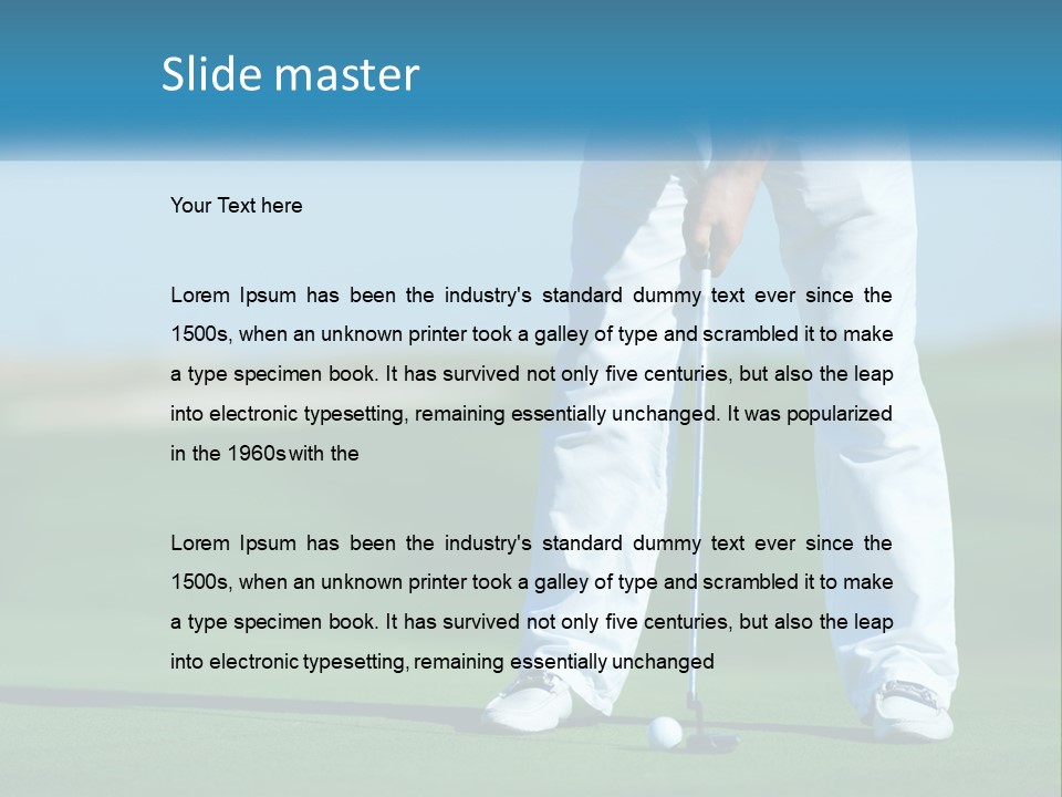 A Man Putting A Golf Ball On The Green PowerPoint Template