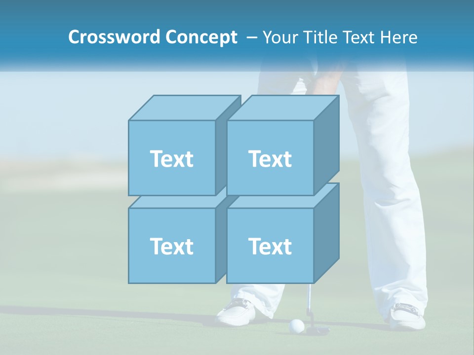 A Man Putting A Golf Ball On The Green PowerPoint Template