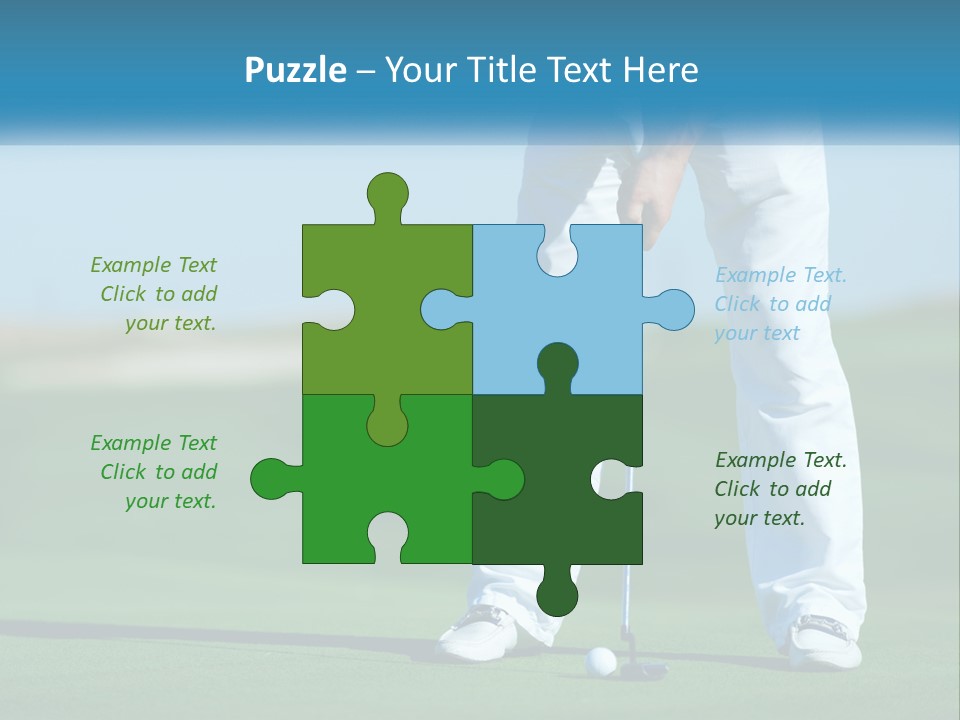 A Man Putting A Golf Ball On The Green PowerPoint Template