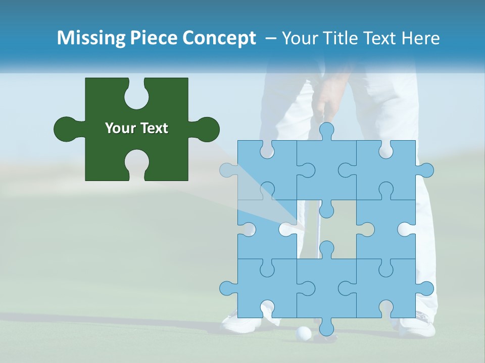 A Man Putting A Golf Ball On The Green PowerPoint Template