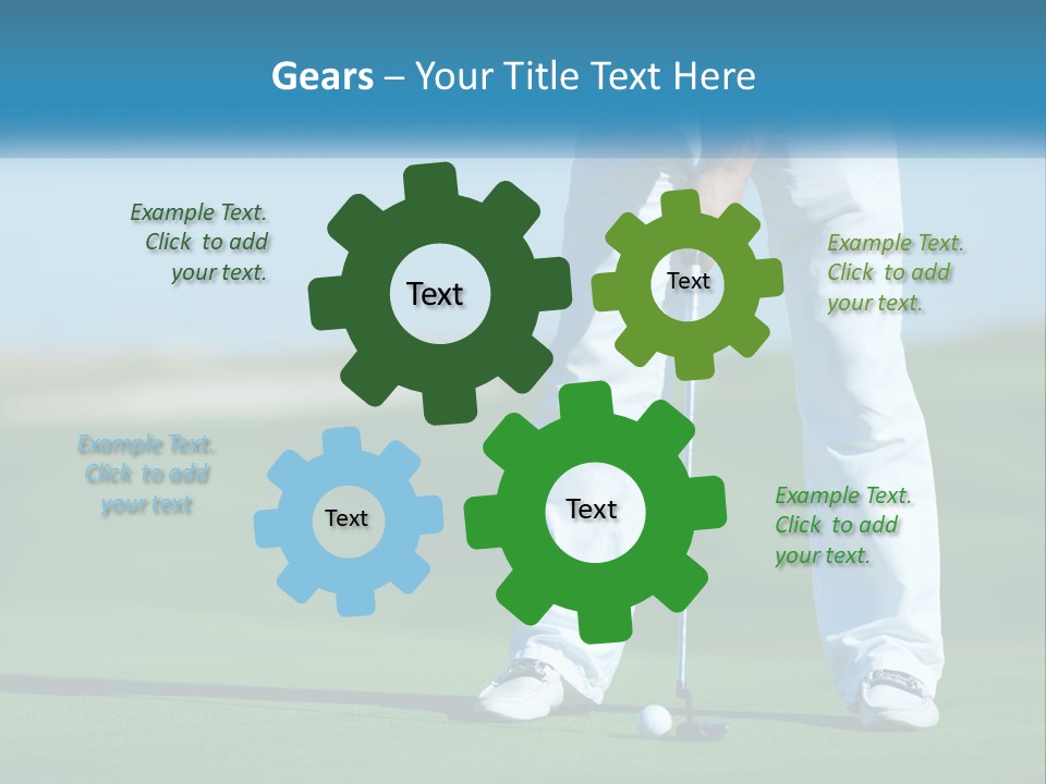 A Man Putting A Golf Ball On The Green PowerPoint Template