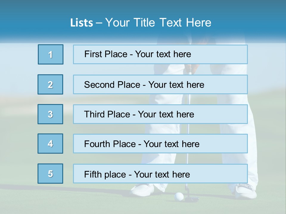 A Man Putting A Golf Ball On The Green PowerPoint Template
