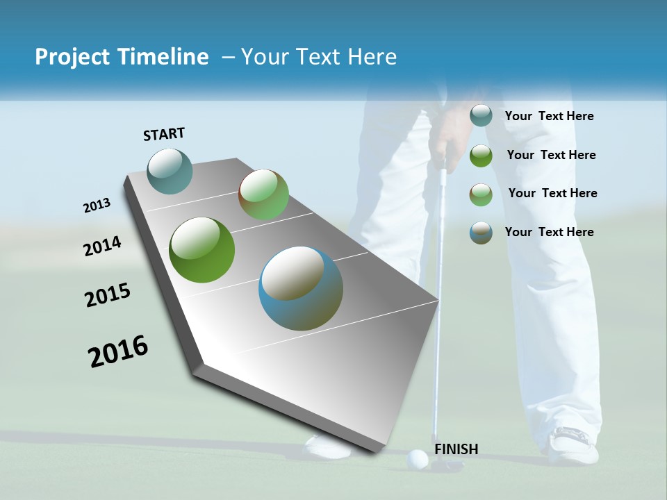 A Man Putting A Golf Ball On The Green PowerPoint Template