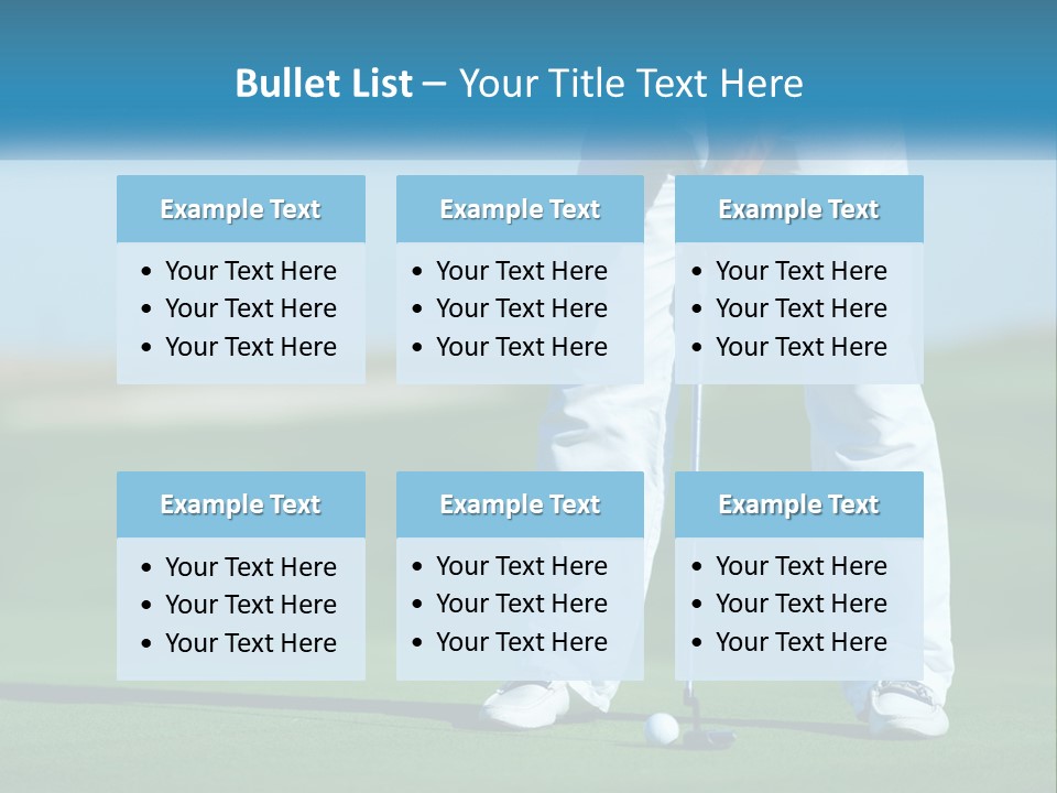 A Man Putting A Golf Ball On The Green PowerPoint Template