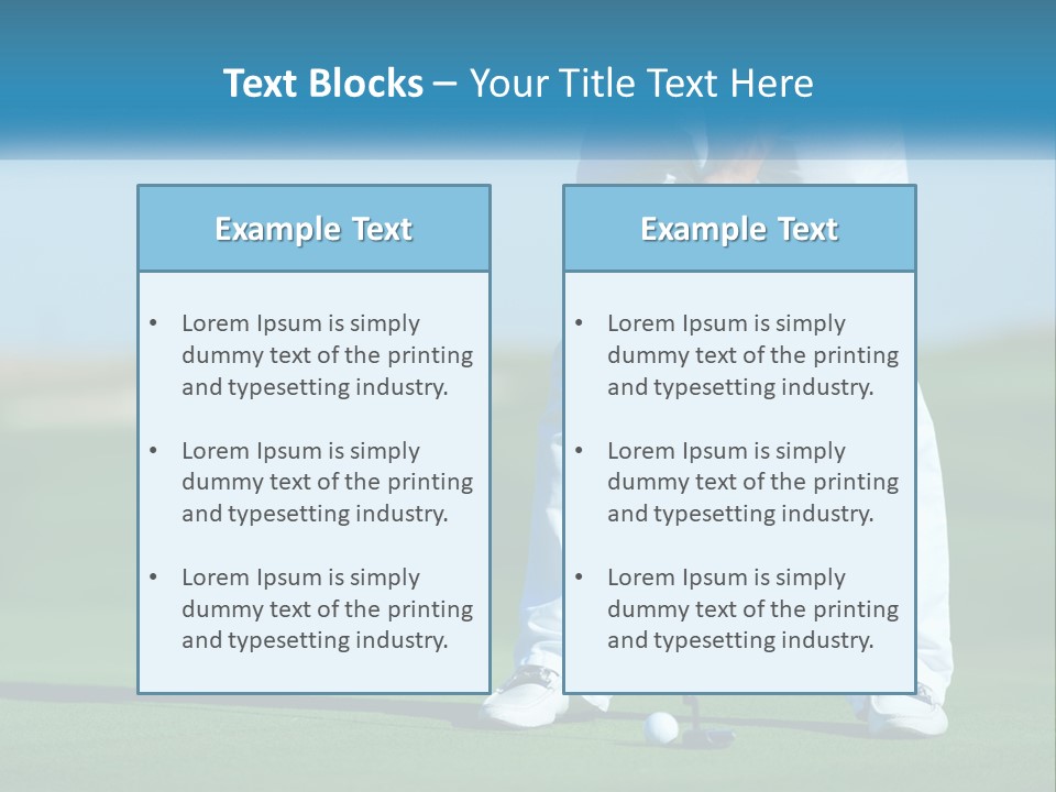 A Man Putting A Golf Ball On The Green PowerPoint Template