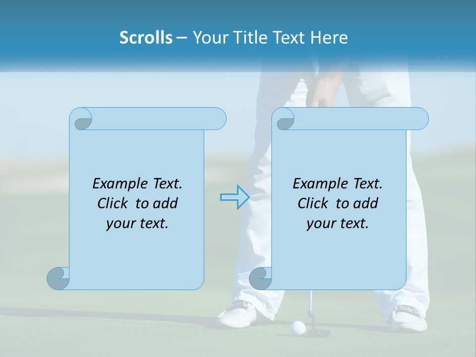 A Man Putting A Golf Ball On The Green PowerPoint Template