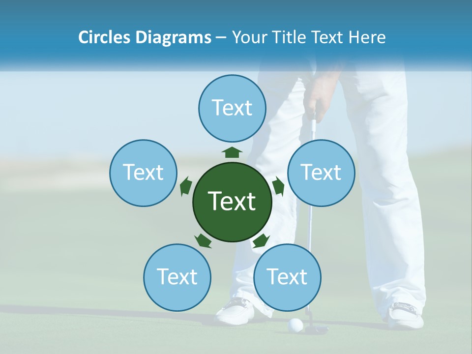 A Man Putting A Golf Ball On The Green PowerPoint Template