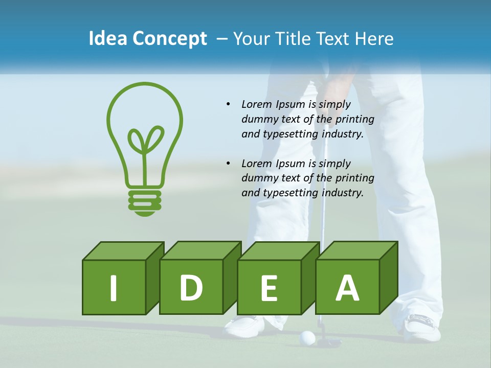 A Man Putting A Golf Ball On The Green PowerPoint Template