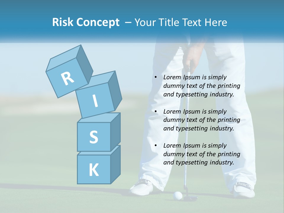 A Man Putting A Golf Ball On The Green PowerPoint Template