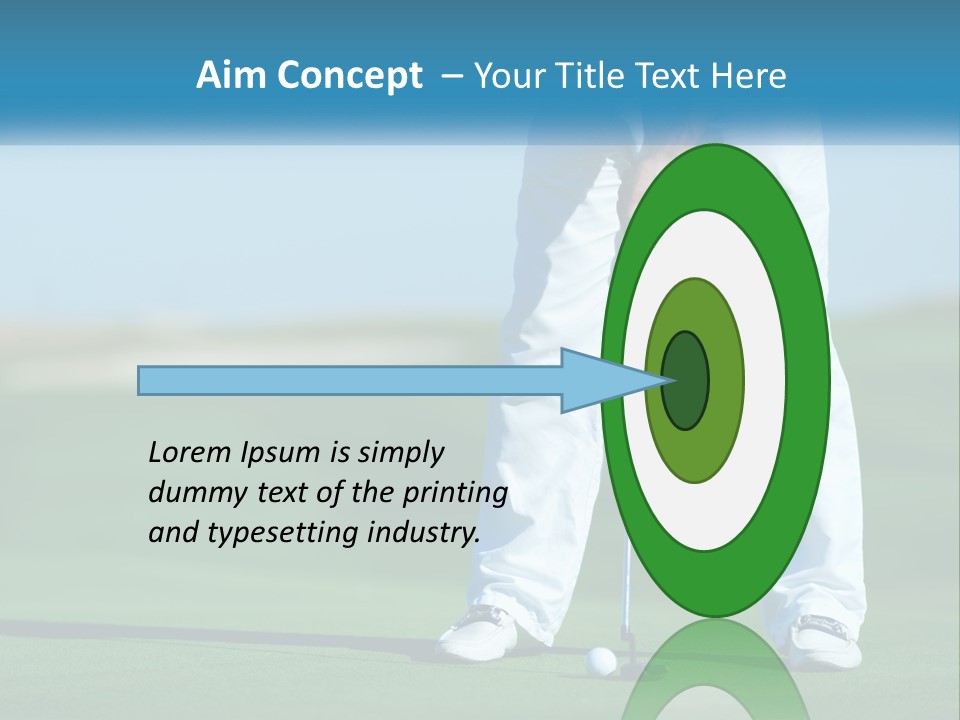 A Man Putting A Golf Ball On The Green PowerPoint Template