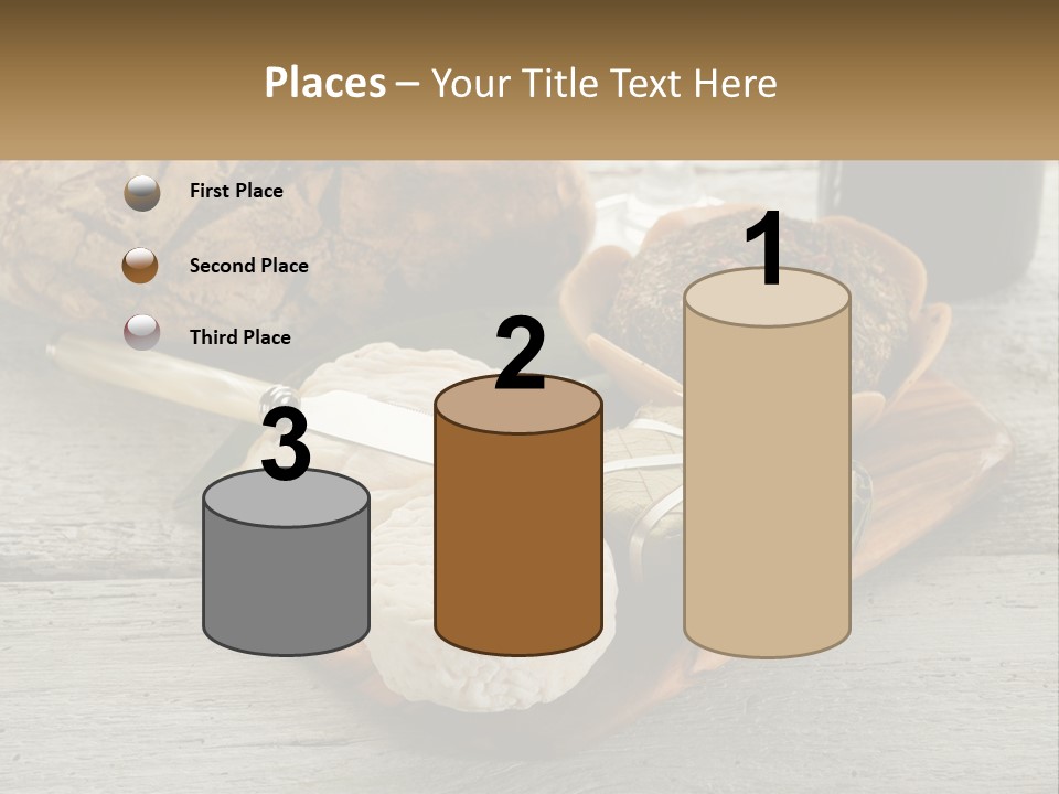 A Plate With Bread And Other Foods On It PowerPoint Template