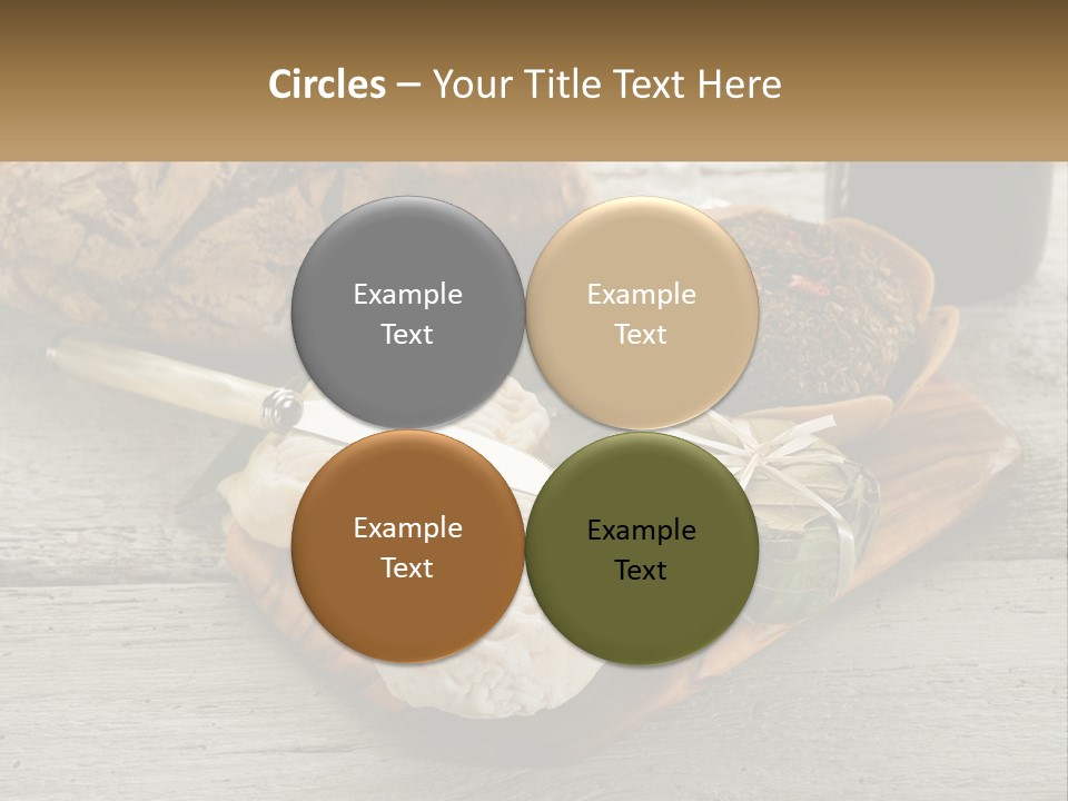 A Plate With Bread And Other Foods On It PowerPoint Template