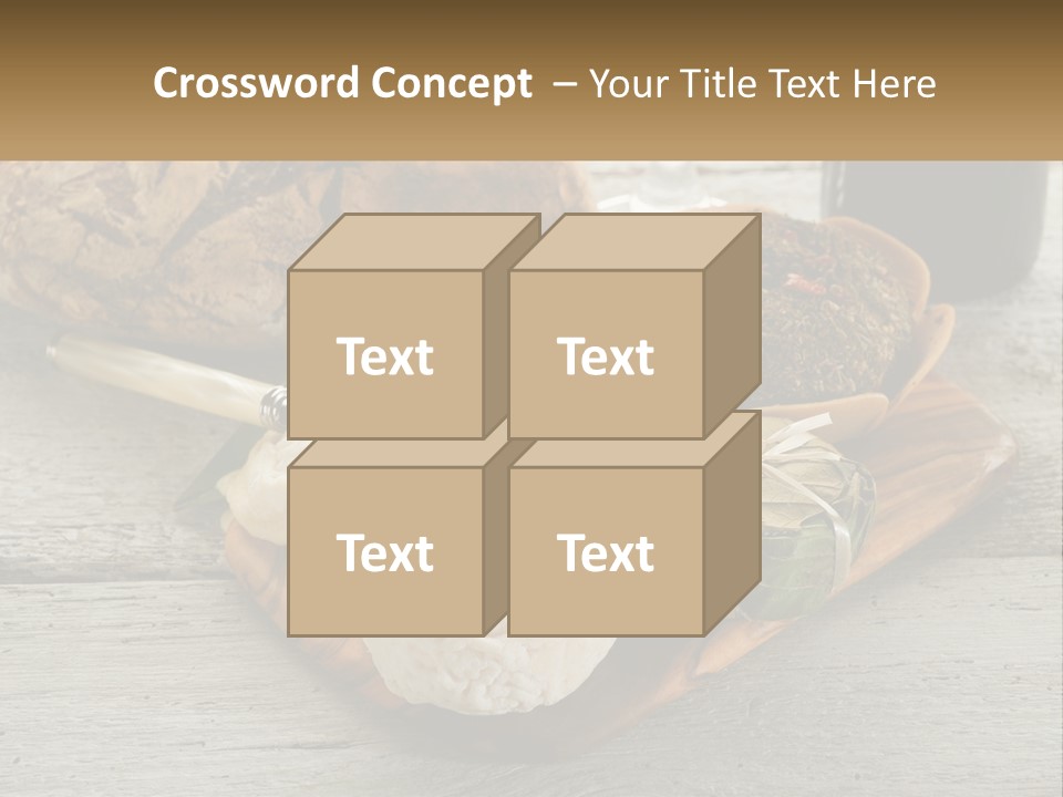 A Plate With Bread And Other Foods On It PowerPoint Template