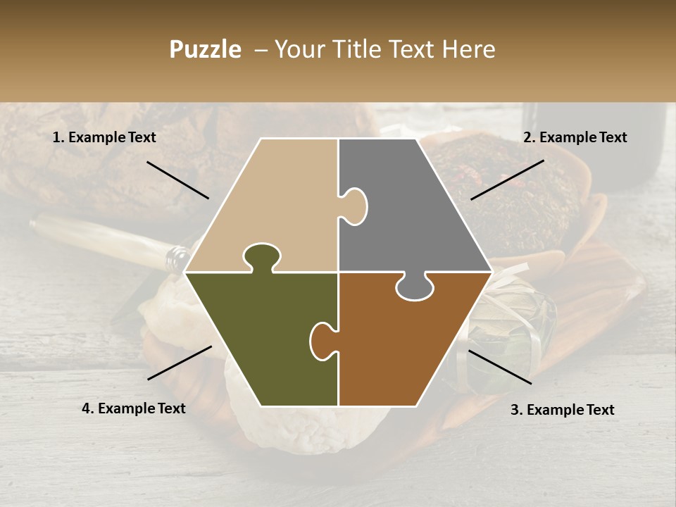 A Plate With Bread And Other Foods On It PowerPoint Template