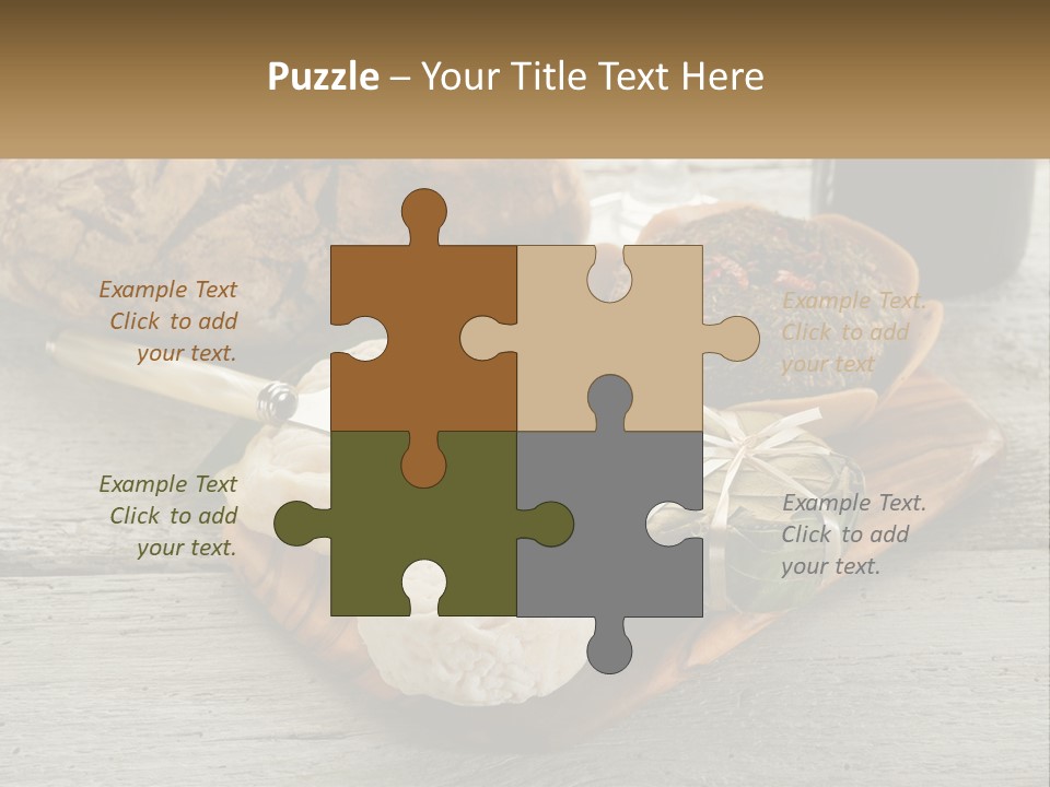 A Plate With Bread And Other Foods On It PowerPoint Template