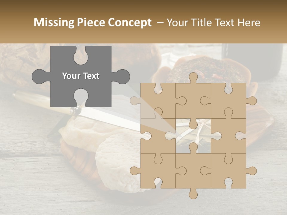 A Plate With Bread And Other Foods On It PowerPoint Template