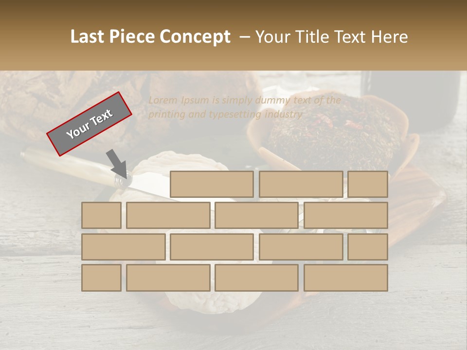 A Plate With Bread And Other Foods On It PowerPoint Template