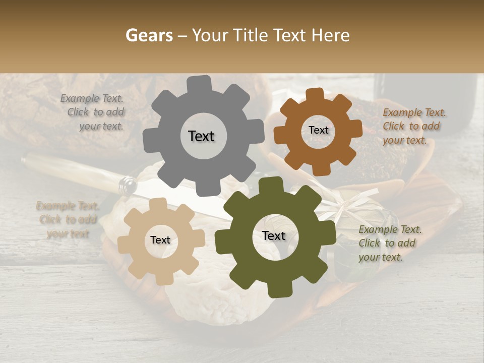 A Plate With Bread And Other Foods On It PowerPoint Template