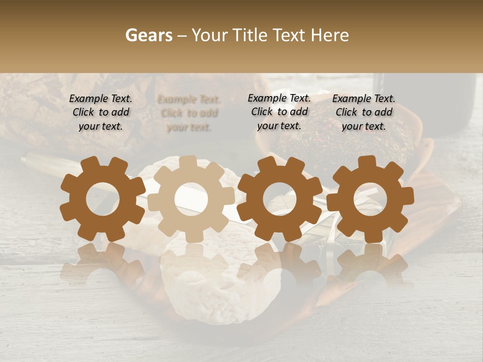 A Plate With Bread And Other Foods On It PowerPoint Template