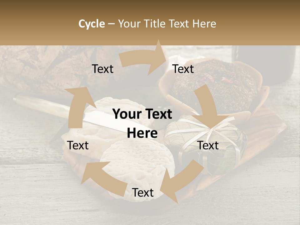 A Plate With Bread And Other Foods On It PowerPoint Template