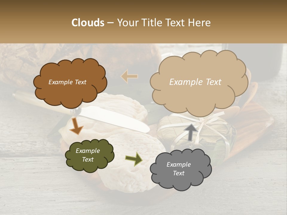 A Plate With Bread And Other Foods On It PowerPoint Template