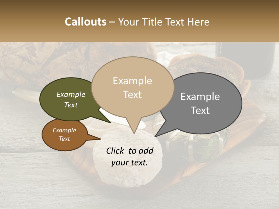 A Plate With Bread And Other Foods On It PowerPoint Template