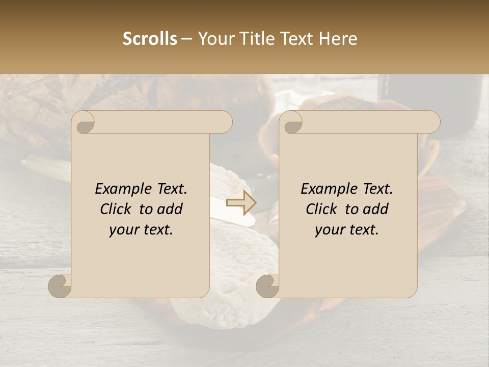 A Plate With Bread And Other Foods On It PowerPoint Template