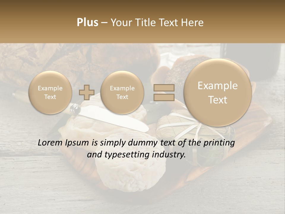 A Plate With Bread And Other Foods On It PowerPoint Template