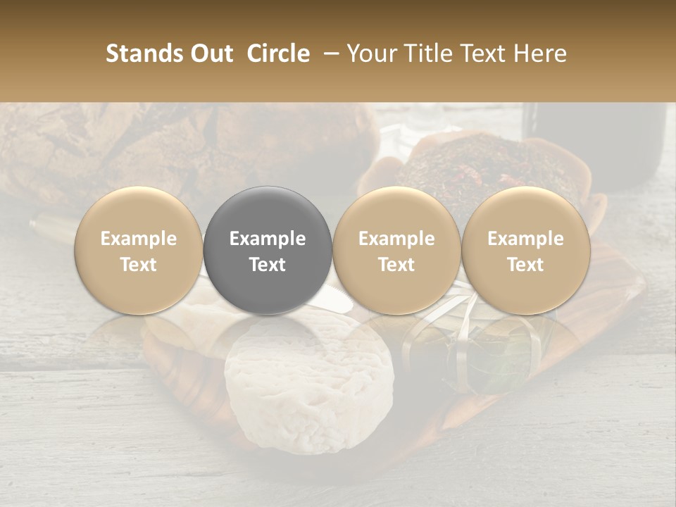A Plate With Bread And Other Foods On It PowerPoint Template