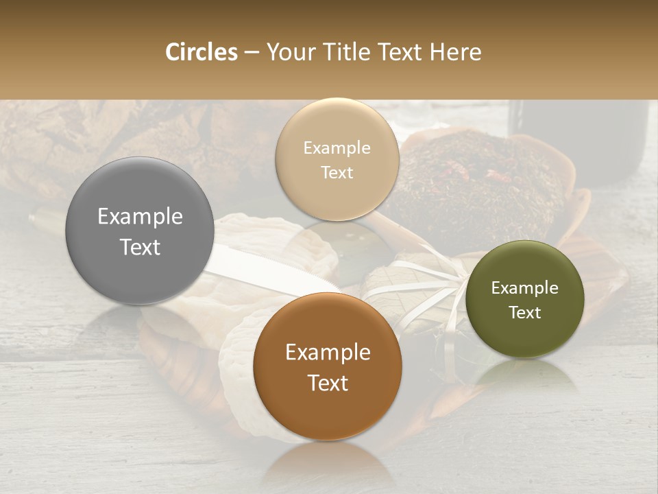 A Plate With Bread And Other Foods On It PowerPoint Template