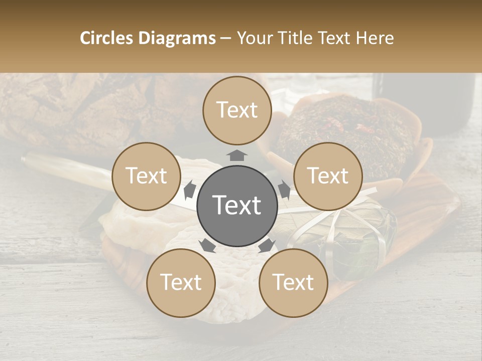 A Plate With Bread And Other Foods On It PowerPoint Template