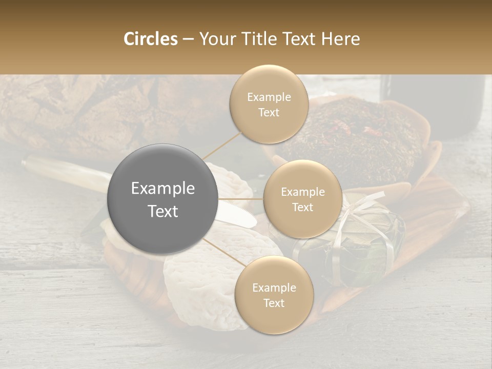 A Plate With Bread And Other Foods On It PowerPoint Template