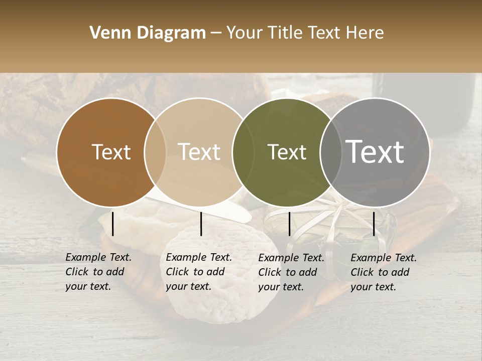 A Plate With Bread And Other Foods On It PowerPoint Template