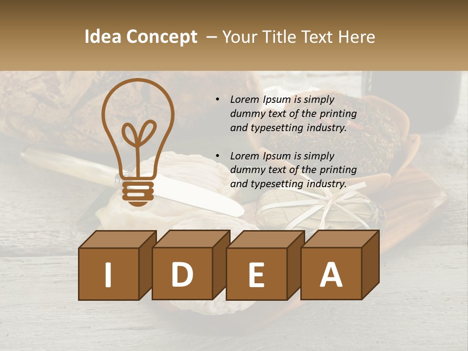 A Plate With Bread And Other Foods On It PowerPoint Template