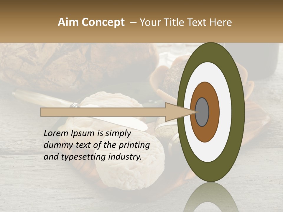 A Plate With Bread And Other Foods On It PowerPoint Template