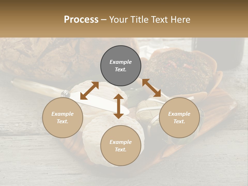 A Plate With Bread And Other Foods On It PowerPoint Template