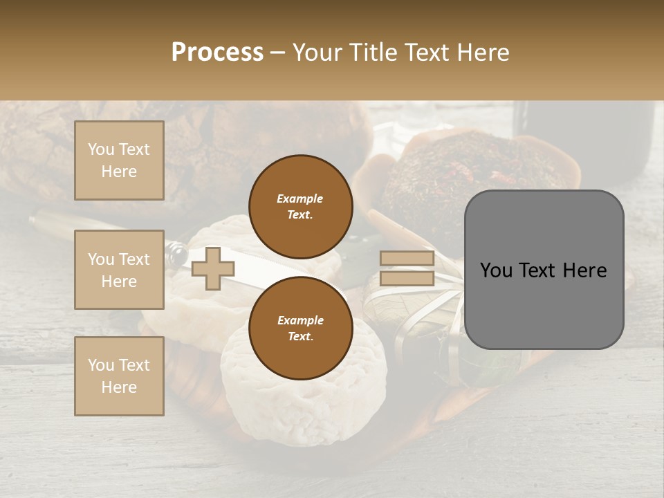 A Plate With Bread And Other Foods On It PowerPoint Template