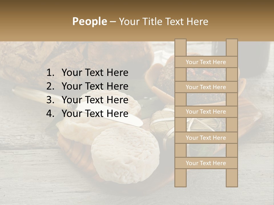 A Plate With Bread And Other Foods On It PowerPoint Template