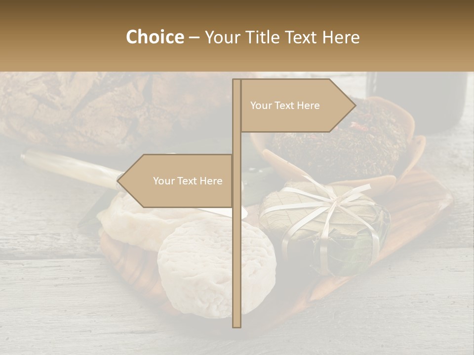 A Plate With Bread And Other Foods On It PowerPoint Template