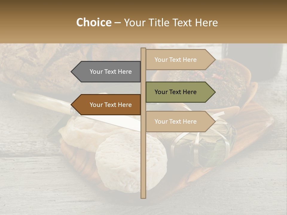 A Plate With Bread And Other Foods On It PowerPoint Template