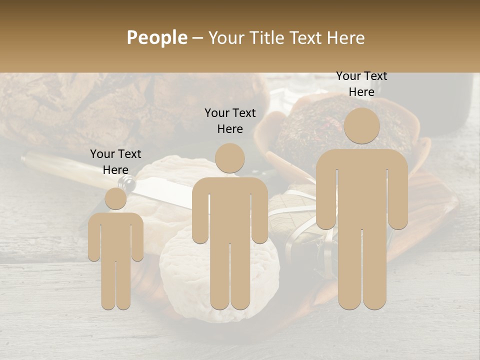 A Plate With Bread And Other Foods On It PowerPoint Template