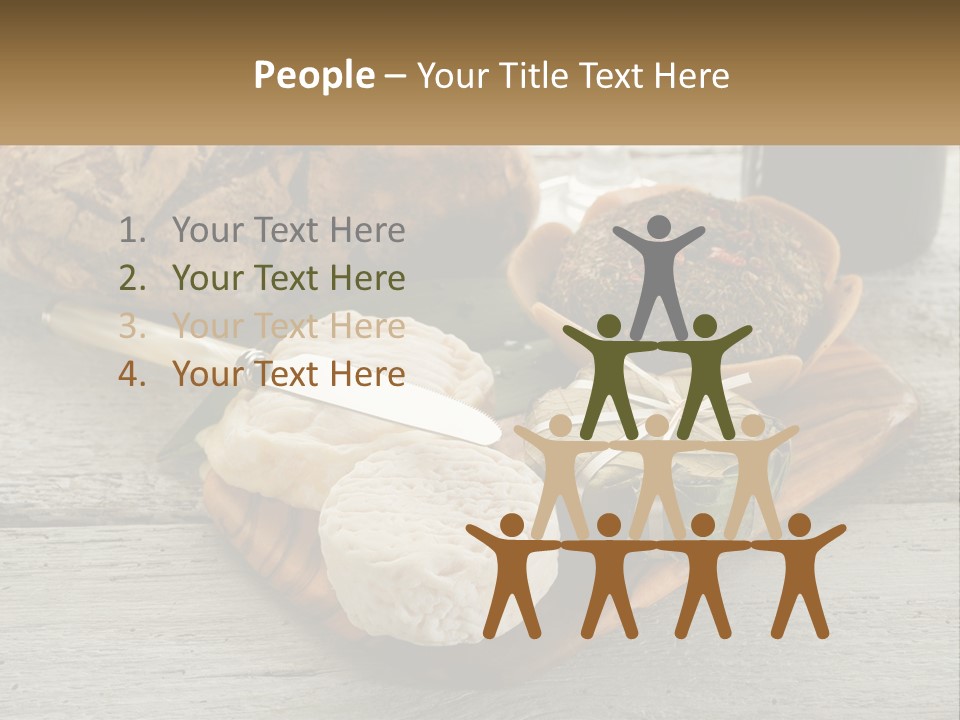 A Plate With Bread And Other Foods On It PowerPoint Template