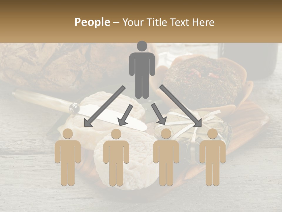 A Plate With Bread And Other Foods On It PowerPoint Template