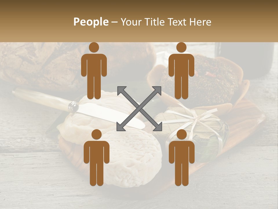 A Plate With Bread And Other Foods On It PowerPoint Template